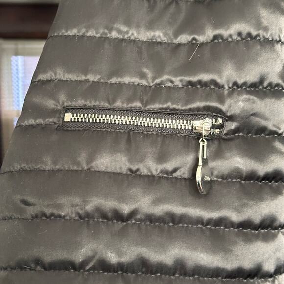 XOXO Vintage Black Quilted Coat With Fur Lined Hood - Picture 5 of 8